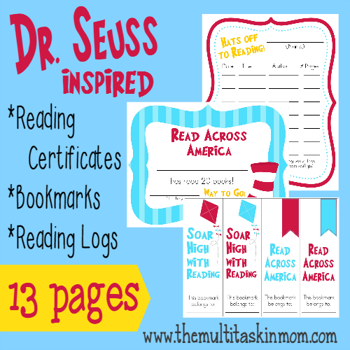 FREE Dr. Seuss Inspired Reading Supplies at TheMultitaskinMom.com