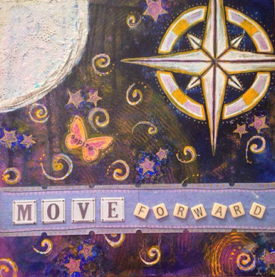 This beautiful work of art, Move Forward, by Cherry Ashen Fargo reminded me of an old chorus by songwriter Oscar C. Eliason who wrote, Got any rivers you think are uncrossable? Got any mountains you can't tunnel through? He responded to these questions by saying, God specializes in things thought impossible. He does the things others cannot do. As followers of Christ, we face obstacles in our lives, and walking in God's will doesn't guarantee that our way will be easy. It helps me to remember that no matter how difficult our trials and tribulations may be, we can trust God and move forward in faith.