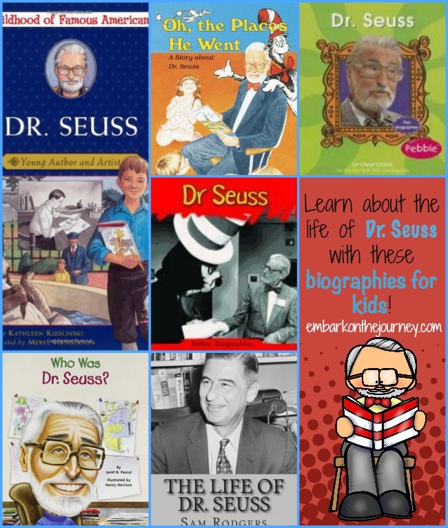 Dr. Seuss Biographies for Kids at EmbarkontheJourney.com