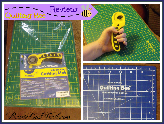 I AM really excited to share with you a new product I'm truly happy with! Quilting Bee USA sent me their kit to review. The rotary cutter is a dream! I LOVE the reversible mat!